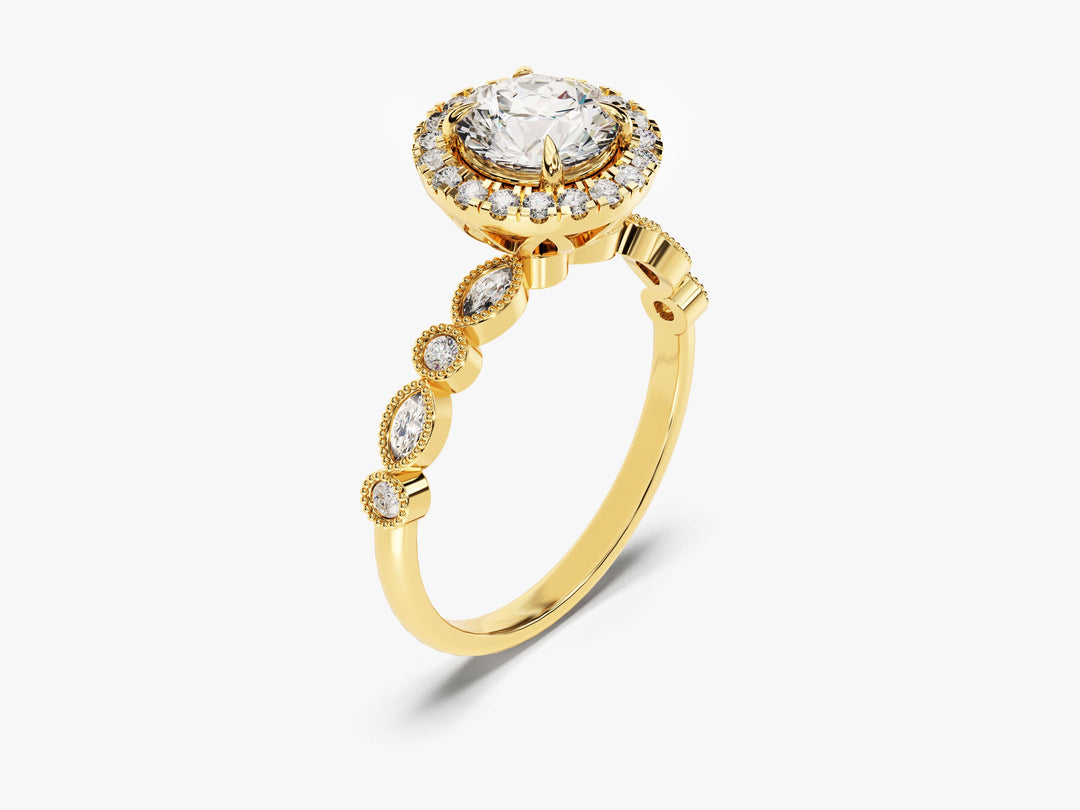 round diamond engagement ring gold