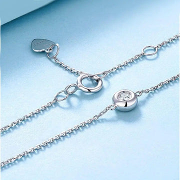 White / Yellow Gold Bezel Set Moissanite Affordable Gold Bracelet 0.1ct