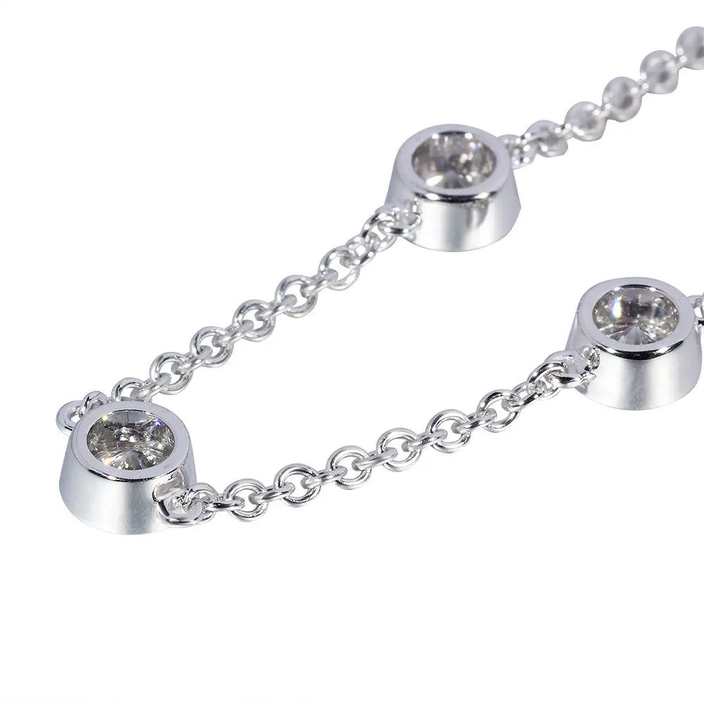 White Gold Bracelet Moissanite 0.75ctw