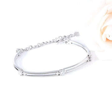 White Gold Moissanite 5 Stone Bracelet 1.25ctw