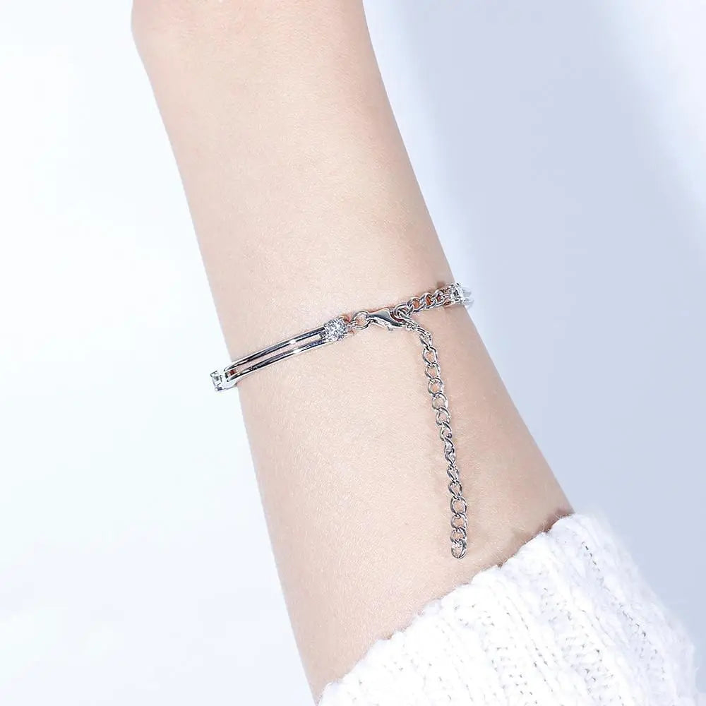 White Gold Moissanite 5 Stone Bracelet 1.25ctw
