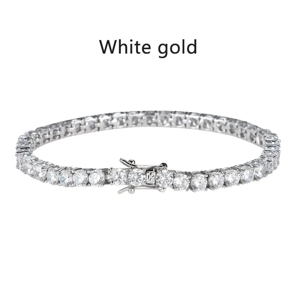 Gold Plated Silver 5mm Moissanite Tennis Bracelet 17ctw