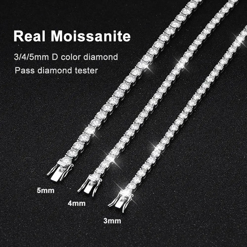 Gold Plated Silver 5mm Moissanite Tennis Bracelet 17ctw