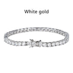 Load image into Gallery viewer, Gold Plated Silver 4mm Moissanite Tennis Bracelet 15ctw
