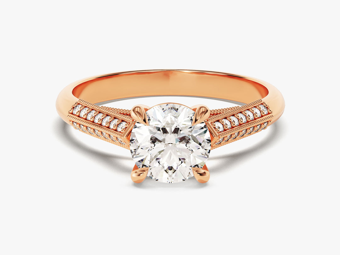 1 ct Moissanite Diamond Rose Gold 