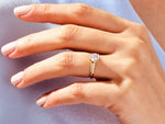 Load image into Gallery viewer, 1ct Round moissanite Diamond Ring with Side Moissanite Diamond Ring