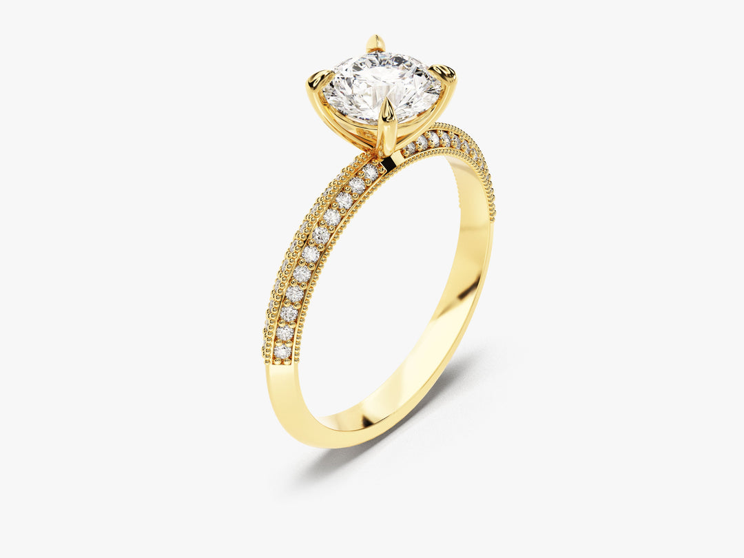 knife edge pave engagement ring