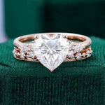 Load image into Gallery viewer, 2CT Heart Shaped Moissanite Bridal Set Half Eternity Wedding Ring Set
