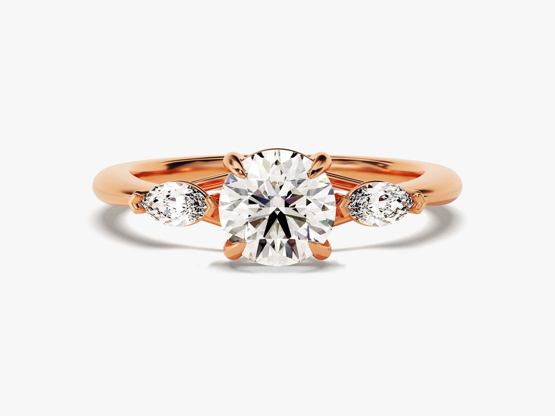 3 diamond ring rose gold