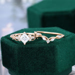 Load image into Gallery viewer, Princess Cut Moissanite Wedding Ring Set Infinity Design Bridal Ring Set
