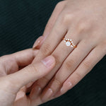 Load image into Gallery viewer, Round Cut Moissanite Bridal Ring Set Three Stones Engagement Ring
