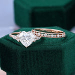 Load image into Gallery viewer, 2CT Heart Shaped Moissanite Bridal Set Half Eternity Wedding Ring Set
