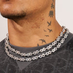 Load image into Gallery viewer, 8mm Iced Infinity Chain - Silver With White Gold Plated
