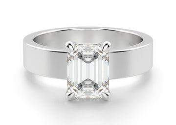 Basket Set Bold Emerald Cut 3.00 Ct Center Engagement Ring Moissanite