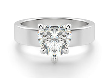 Basket Set Bold Heart Cut 1.00 Ct Center Engagement Ring Moissanite