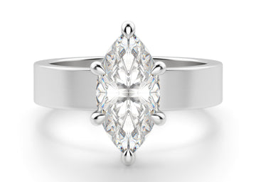 Basket Set Bold Marquise Cut 2.00 Ct Center Engagement Ring Moissanite