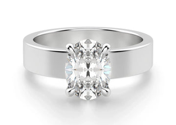 Basket Set Bold Oval Cut 1.00 Ct Center Engagement Ring Moissanite