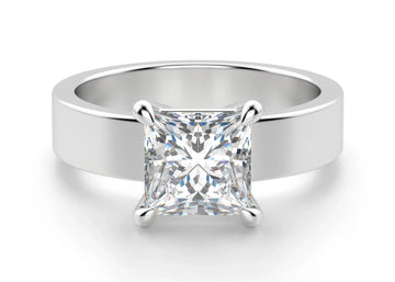 Basket Set Bold Princess Cut 1.00 Ct Center Engagement Ring Moissanite