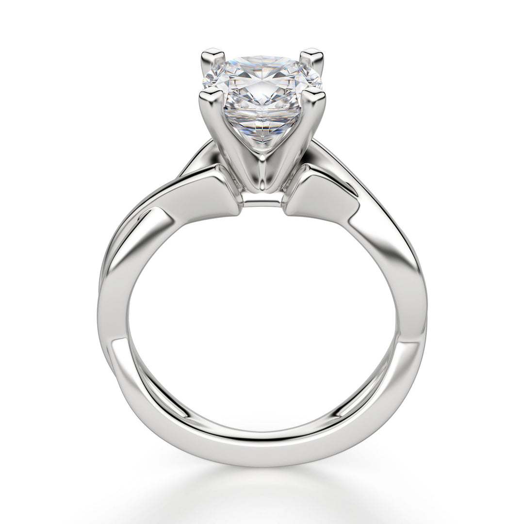 Twisted Classic Cushion Cut 1.00 Ct Center Engagement Ring Moissanite