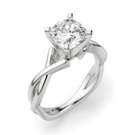 Load image into Gallery viewer, Twisted Classic Cushion Cut 1.00 Ct Center Engagement Ring Moissanite
