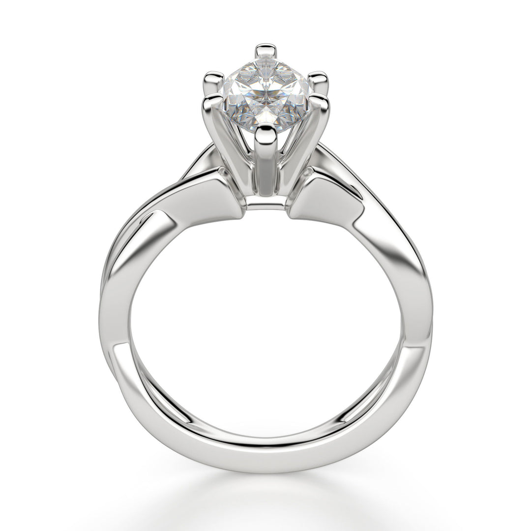 Twisted Classic Marquise Cut 0.50 Ct Center Engagement Ring Moissanite