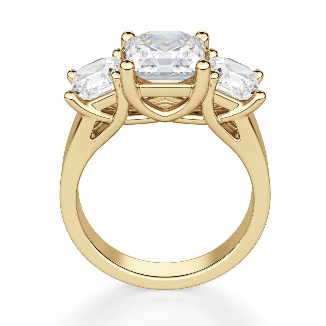 Allure Asscher Cut 2 Ct Center Moissanite Engagement Ring