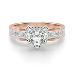 Load image into Gallery viewer, Cinderella Staircase Heart Cut 1.50 Cut Center Engagement Ring Moissanite
