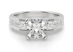 Load image into Gallery viewer, Cinderella Staircase Cushion Cut 1.00 Ct Center Engagement Ring Moissanite
