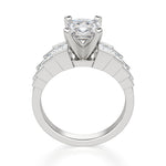 Load image into Gallery viewer, Cinderella Staircase Cushion Cut 1.00 Ct Center Engagement Ring Moissanite
