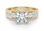 Load image into Gallery viewer, Cinderella Staircase Cushion Cut 1.00 Ct Center Engagement Ring Moissanite
