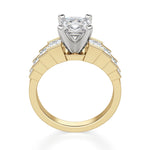 Load image into Gallery viewer, Cinderella Staircase Cushion Cut 1.00 Ct Center Engagement Ring Moissanite
