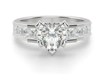 Load image into Gallery viewer, Cinderella Staircase Heart Cut 1.50 Cut Center Engagement Ring Moissanite
