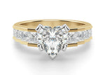 Load image into Gallery viewer, Cinderella Staircase Heart Cut 1.50 Cut Center Engagement Ring Moissanite
