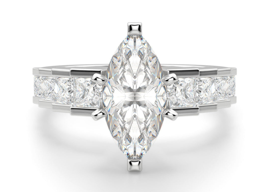 Cinderella Staircase Marquise Cut 0.50 Center Engagement Ring