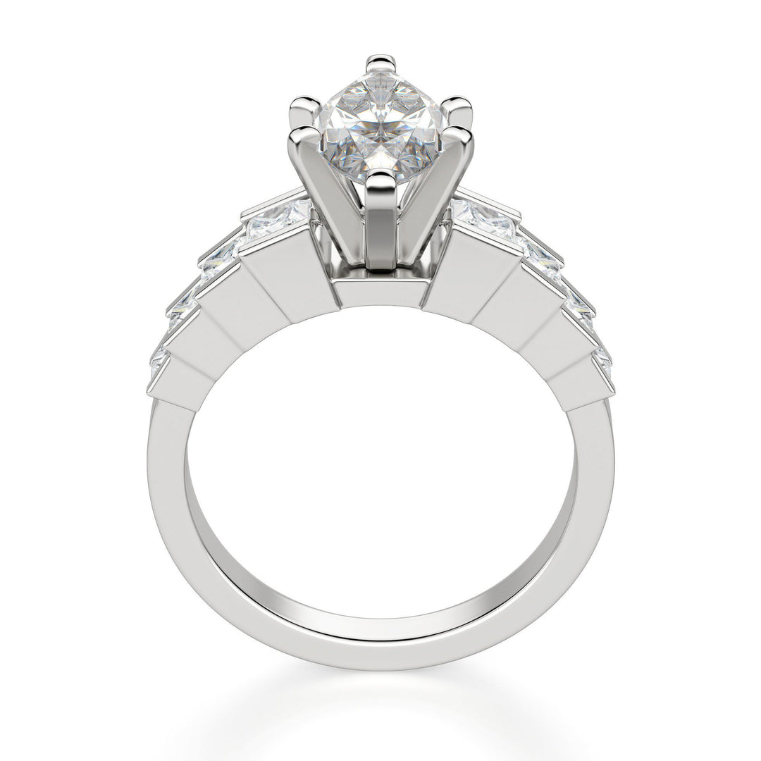 Cinderella Staircase Marquise Cut 0.50 Center Engagement Ring