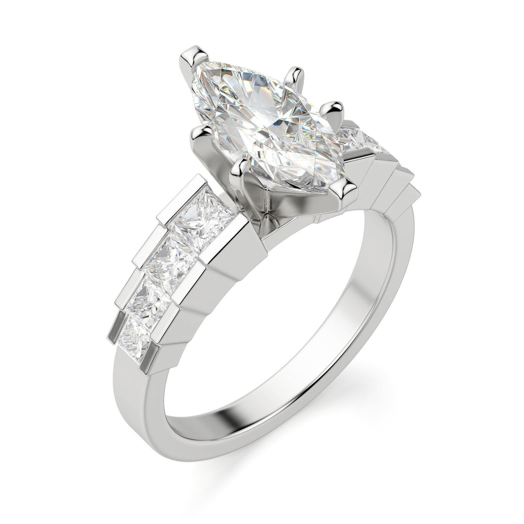 Cinderella Staircase Marquise Cut 0.50 Center Engagement Ring