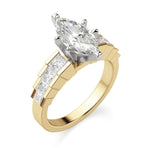 Load image into Gallery viewer, Cinderella Staircase Marquise Cut 0.50 Center Engagement Ring
