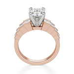 Load image into Gallery viewer, Cinderella Staircase Oval Cut 0.50 Ct Center Engagement Ring Moissanite
