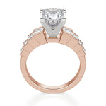 Load image into Gallery viewer, Cinderella Staircase Princess Cut 0.75 Ct Engagement Ring Moissanite
