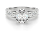 Load image into Gallery viewer, Cinderella Staircase Oval Cut 0.50 Ct Center Engagement Ring Moissanite
