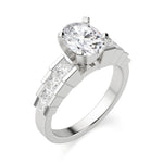 Load image into Gallery viewer, Cinderella Staircase Oval Cut 0.50 Ct Center Engagement Ring Moissanite
