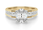 Load image into Gallery viewer, Cinderella Staircase Oval Cut 0.50 Ct Center Engagement Ring Moissanite
