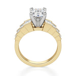 Load image into Gallery viewer, Cinderella Staircase Oval Cut 0.50 Ct Center Engagement Ring Moissanite
