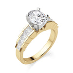 Load image into Gallery viewer, Cinderella Staircase Oval Cut 0.50 Ct Center Engagement Ring Moissanite
