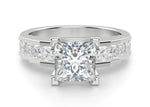 Load image into Gallery viewer, Cinderella Staircase Princess Cut 0.75 Ct Engagement Ring Moissanite
