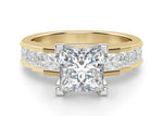 Load image into Gallery viewer, Cinderella Staircase Princess Cut 0.75 Ct Engagement Ring Moissanite
