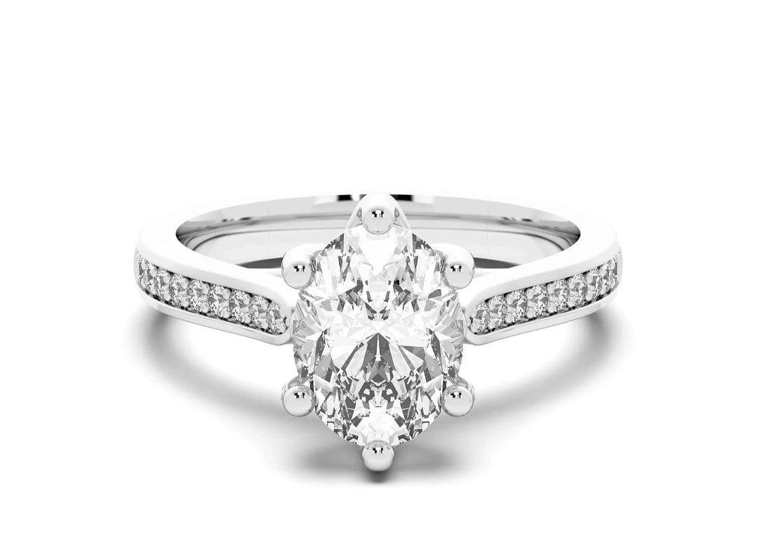 Bali Accented Oval Cut 1.50 Ct Center Engagement Ring Moissanite