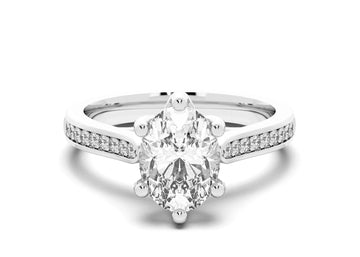 Bali Accented Oval Cut 1.50 Ct Center Engagement Ring Moissanite