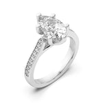 Load image into Gallery viewer, Bali Accented Pear Cut 2.00 Ct Center Engagement Ring Moissanite
