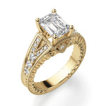 Load image into Gallery viewer, Valencia Emerald Cut 0.60 Center  Engagement Ring Moissanite
